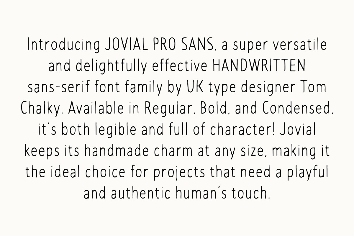 Jovial Sans Pro - Handwritten Fonts, a Sans Serif Font by Tom Chalky (Photo 2 of 7)