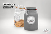 Clear Mason 1.5Liter Clip Jar Mockup, a Cups & Container Mockup by INCDesign (Thumbnail 3 of 8)