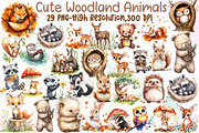Watercolor Cute Woodland Animals Cli, an Illustration by Sublimation Artist (Thumbnail 1 of 6)