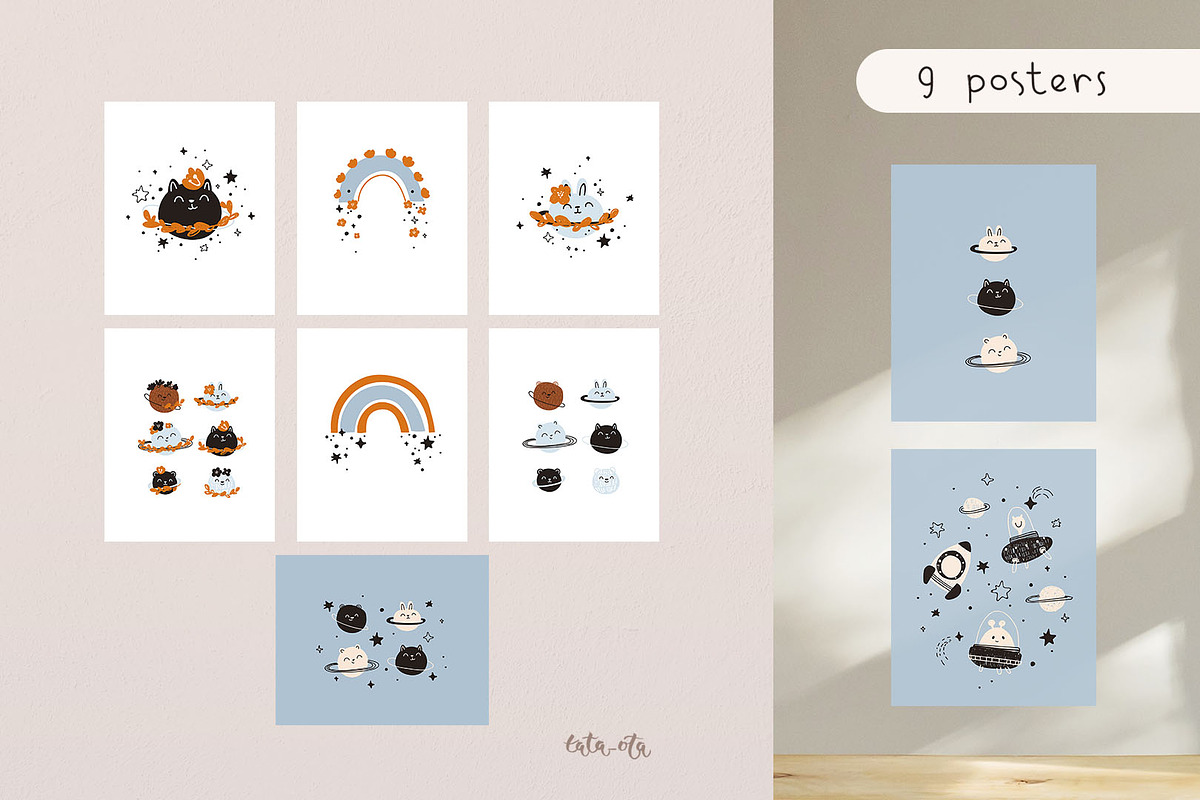 Space. Little astronauts, an Animal Illustration by tata_ota (Photo 4 of 13)