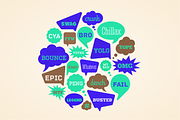 Internet Slang Speech Bubbles, a Technology Illustration by vekstok (Thumbnail 1 of 3)
