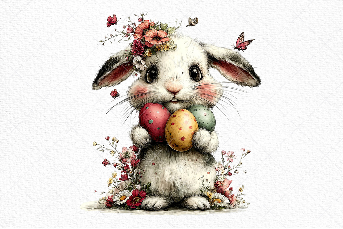 Whimsical Easter Bunny Clipart Png, an Illustration by Craft Nest (Photo 9 of 11)