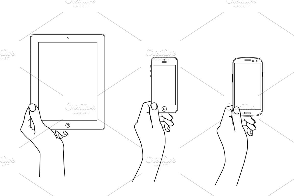 Hands & Devices Illustration Bundle, a Product Mockup by PitchStock (Photo 5 of 5)