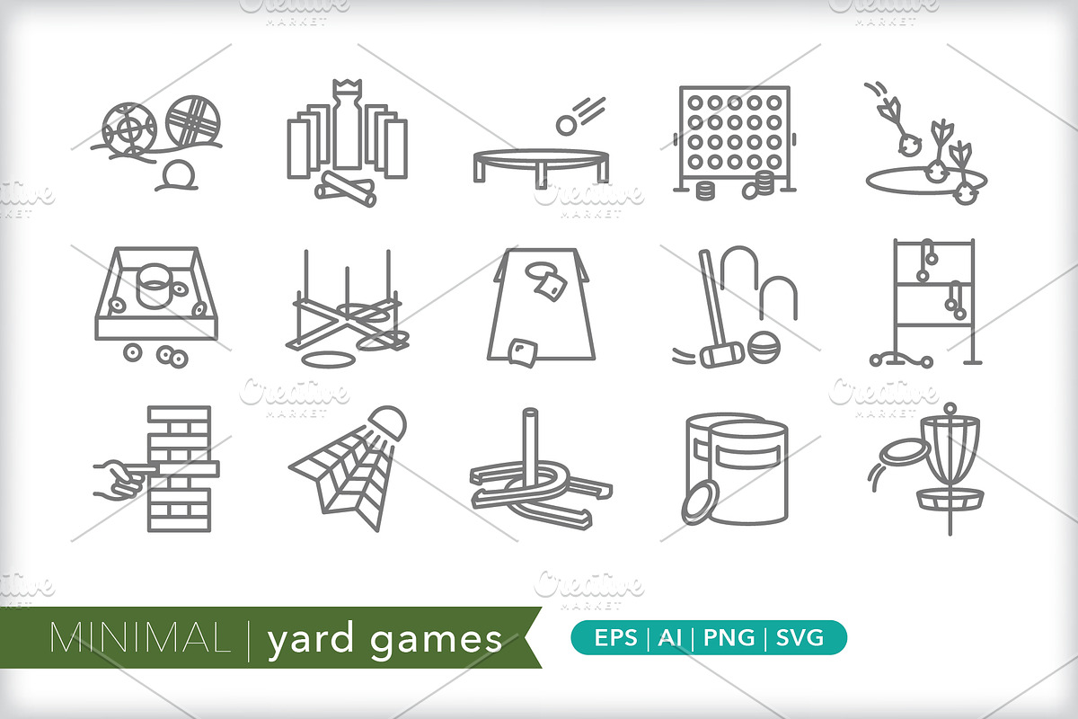 Minimal yard game icons, an Outline Icon by Picture Window (Photo 1 of 5)