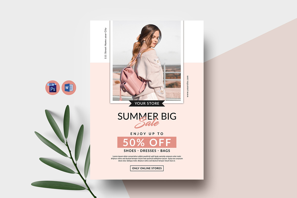 Summer Fashion Sale Flyer, a Flyer Template by Ultimate Template