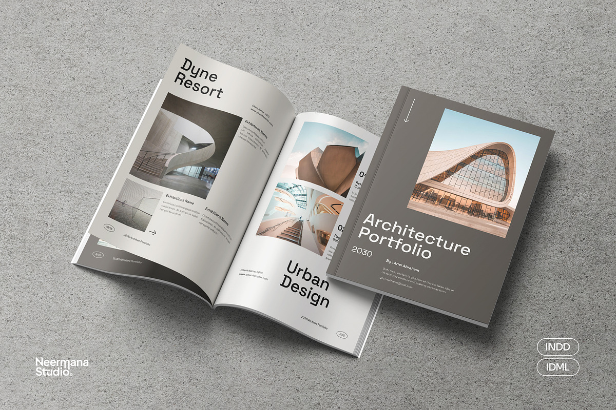Brown Minimal Architecture Portfolio, a Brochure Template by Neermana (Photo 1 of 11)