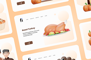 3D Thanksgiving Icons