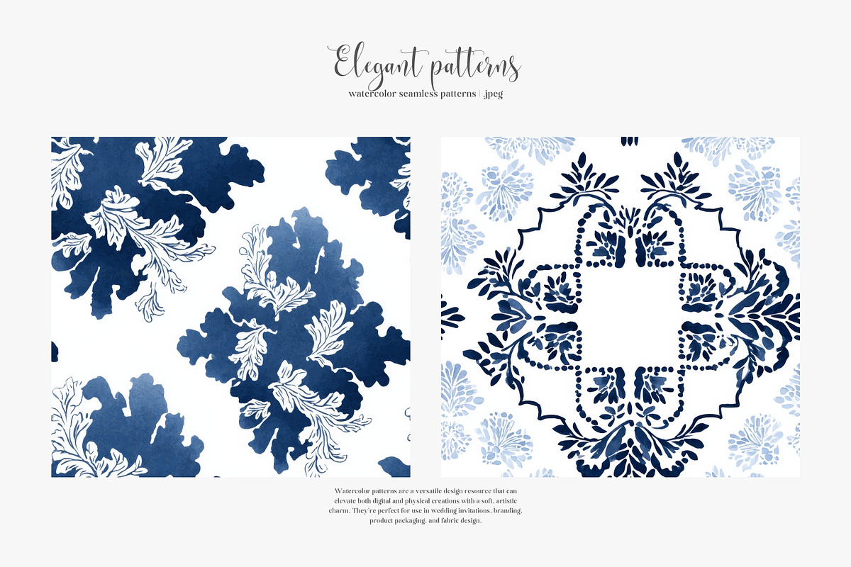 watercolor pattern damask textures, a Pattern Graphic by Patishop Art (Photo 5 of 9)
