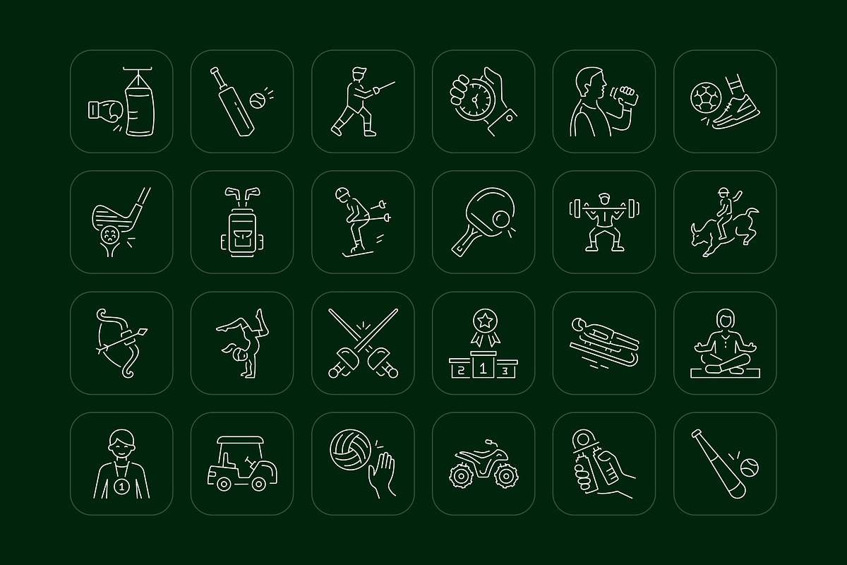 Animated Sports Icon Art Set, an Outline Icon by Prosymbols (Photo 3 of 4)