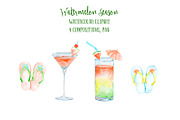 Watercolor Clipart Watermelon Season, a Decorative Illustration by Corner Croft (Thumbnail 3 of 3)