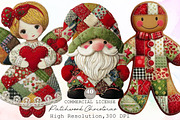 Patchwork Christmas Clipart PNG Bund, an Illustration by Sublimation Artist (Thumbnail 1 of 6)