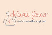 Delicate Flower, Cute Script Font, a Script Font by Designing Digitals (Thumbnail 1 of 9)
