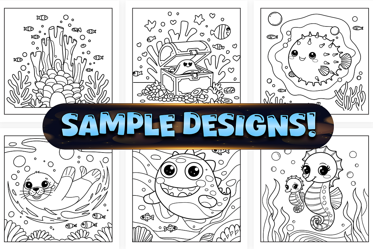 Bold Easy Under the Ocean Coloring, an Animal Illustration by Craftsbeefy (Photo 3 of 4)