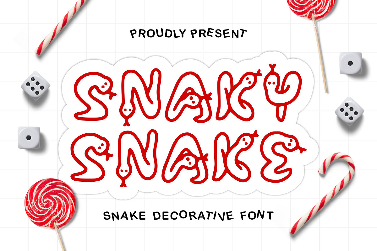 Snaky Snake - Kids Decorative Font, a Handwritten Font by Imoodev (Photo 1 of 4)