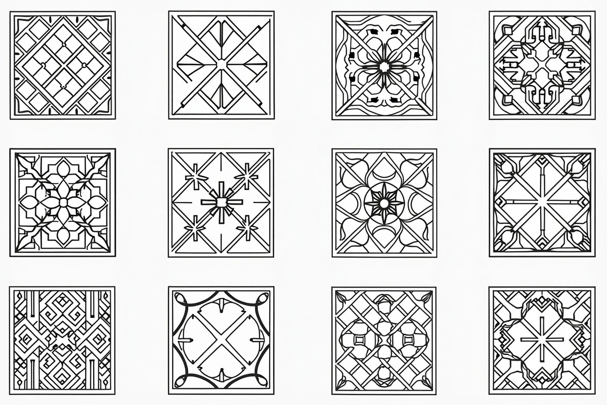Modern Maze Style Laser Cut Patterns, an Illustration by jahid234 (Photo 4 of 9)