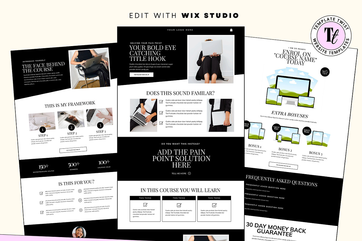 Minimal Wix Sales Page Template, a Wix Template by Template Twist Shop (Photo 2 of 10)