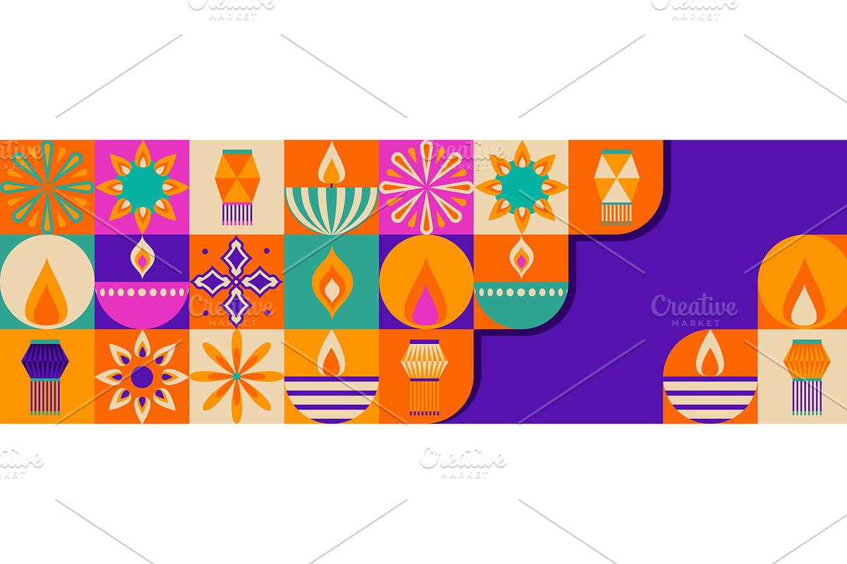 Vibrant Diwali festival pattern with, an Illustration by art PVP - market