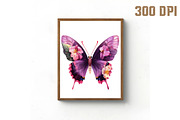Purple Watercolor Butterfly PNG, an Icon by Libby Wishes (Thumbnail 4 of 6)