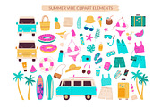 Summer Vibes – Vector Beach Clipart, a Seasonal Illustration by Nadezhda Mikhailova (Thumbnail 3 of 9)
