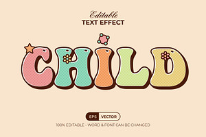 Child Text Effect Colorful Style