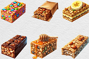 Granola Bar Watercolor Clipart, an Illustration by Black Bird Studio (Thumbnail 3 of 6)