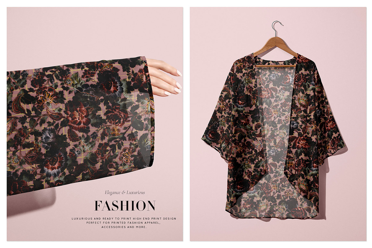 Velvet Noir Floral prints & elements, a Pattern Graphic by Pink Linen (Photo 7 of 14)