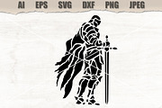 Stencil Dark Knight Warrior, a Decorative Illustration by MARYCRAFTIRIA (Thumbnail 1 of 3)