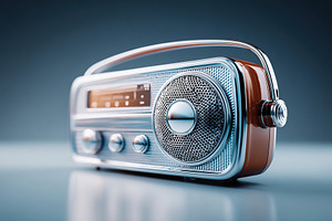 Vintage radio on a dark background, a Technology Photo by AlyaAnd