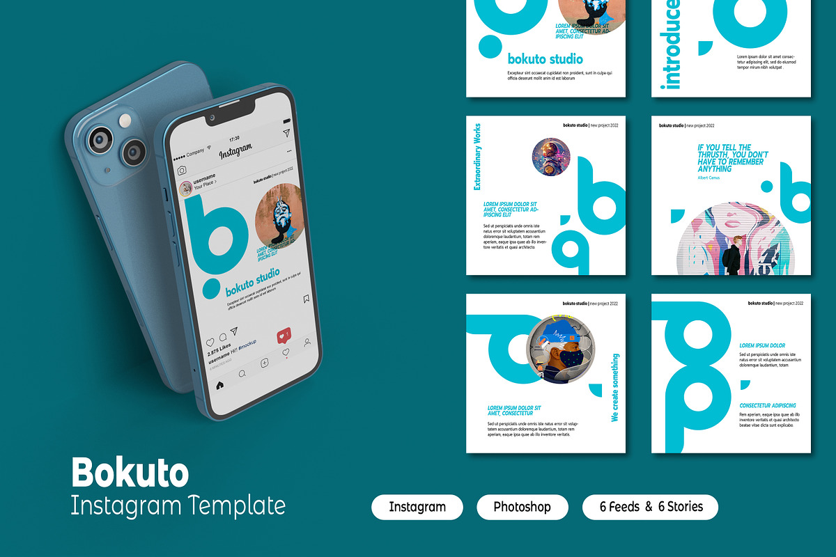 Bokuto - Instagram, a Social Media Template by Bokuto (Photo 1 of 3)