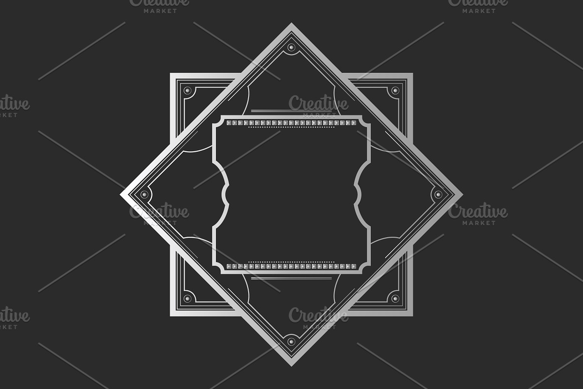 Silver Art Deco Frames Collection, a Decorative Illustration by PsychocheArt (Photo 2 of 13)
