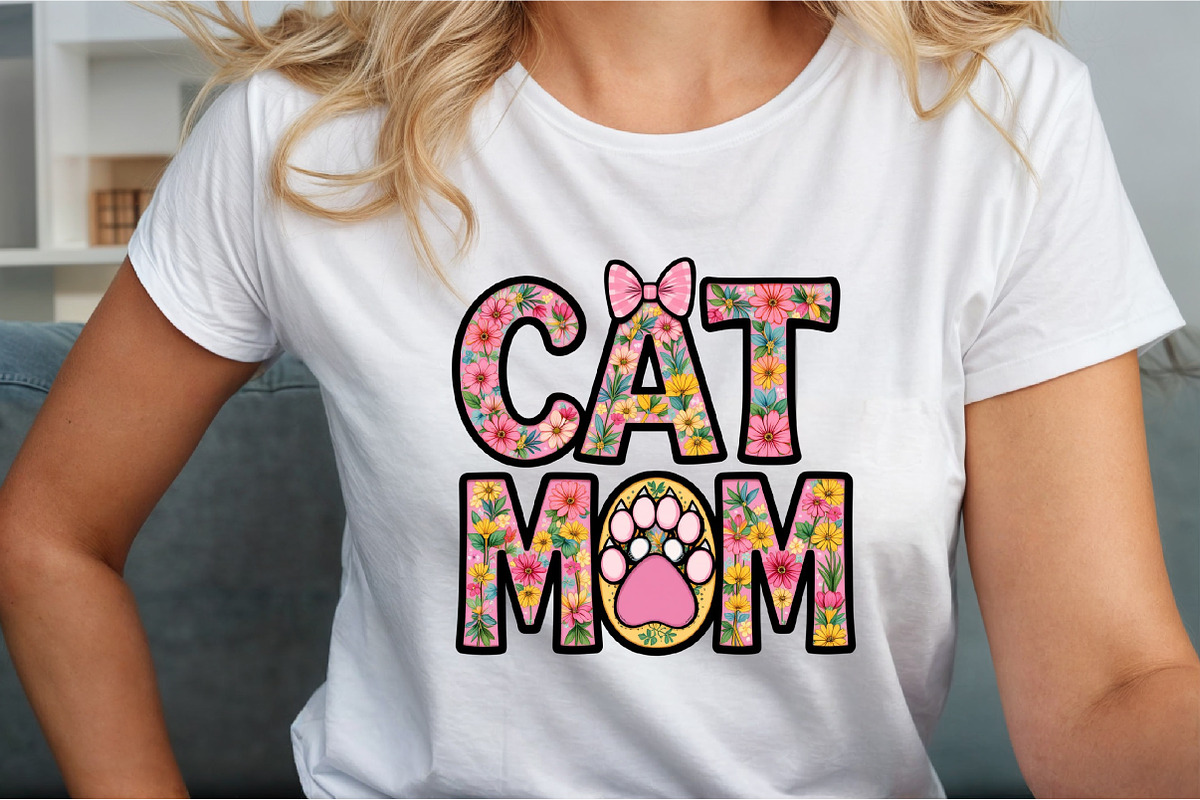 Cat Mom Png Mom Sublimation Clipart, an Illustration by Sublimation Artist (Photo 3 of 9)