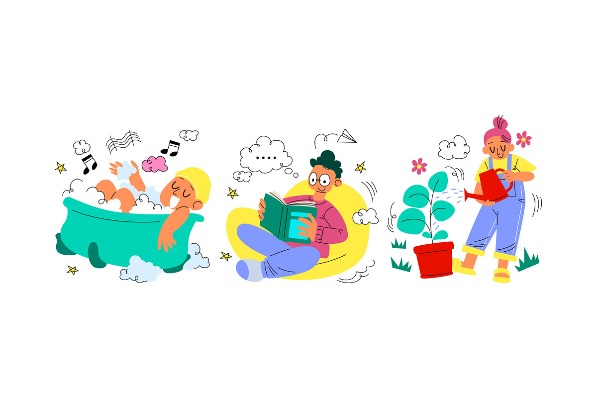 Self-Care Doodle Illustration, a Person Illustration by SLAB! Design (Photo 2 of 3)