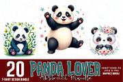 Panda Lover T-shirt Design Bundle, an Illustration by Sofia's Fashion (Thumbnail 1 of 3)