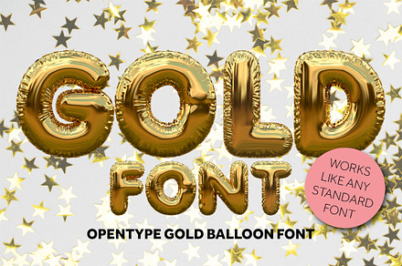 Gold foil balloon font, a Handwritten Font by ink drop