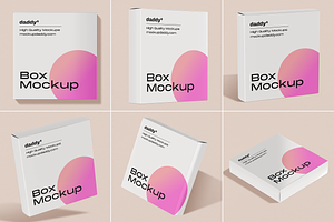 Thin Square Box Mockup