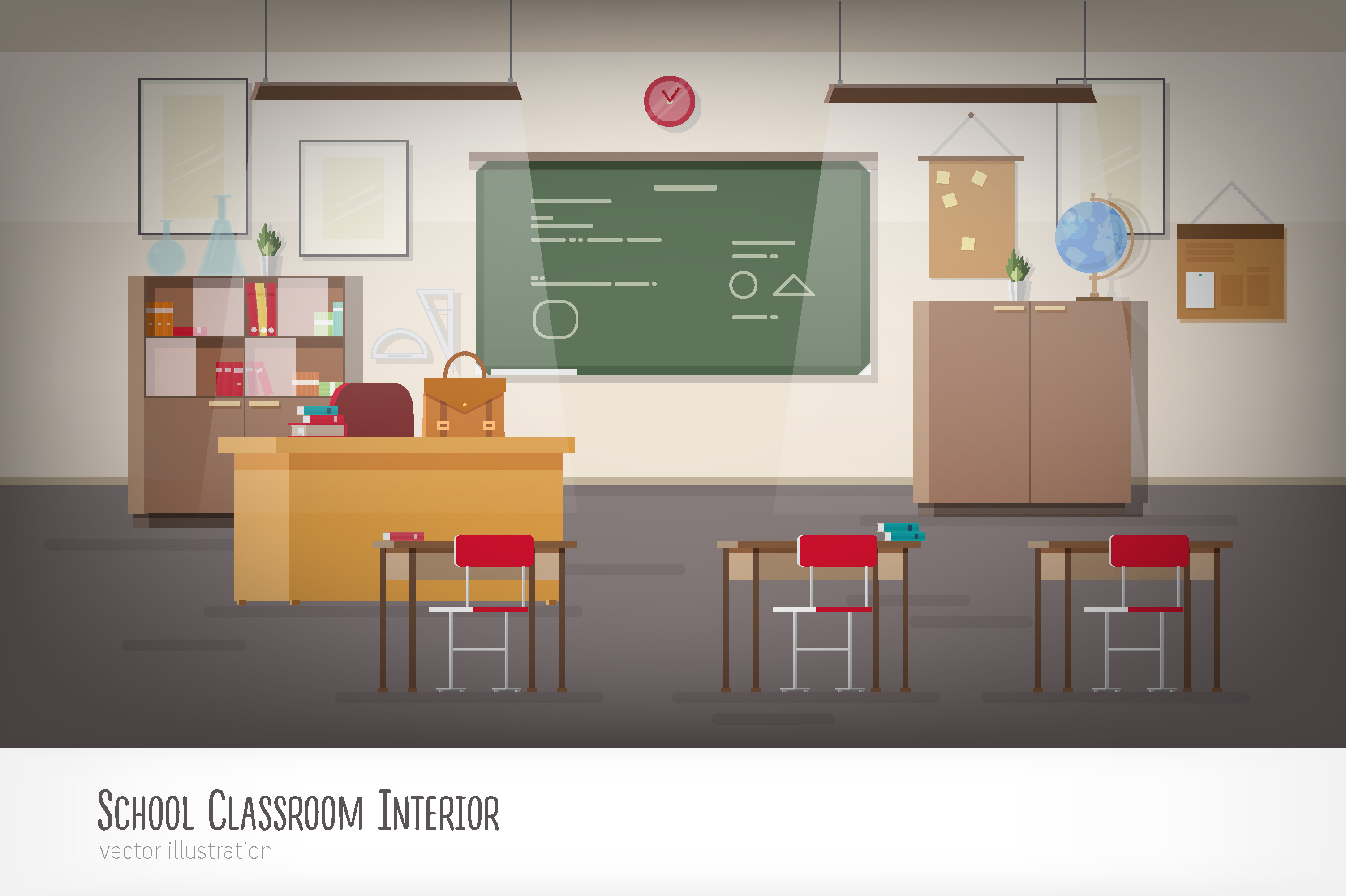 School Classroom Interior by Good Studio  Creative Market