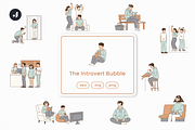 The Introvert Bubble Illustration, an Object Graphic by Jump Studio (Thumbnail 1 of 12)