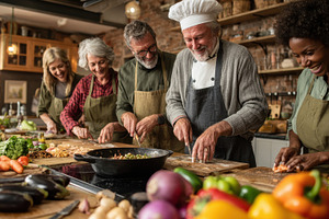 Senior Chef Teaches Cooking Class Fu, a Photo by Pixeness Studio