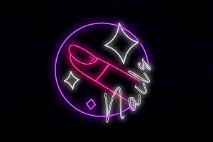 Nails Neon Sign PSD Editable Text Ef