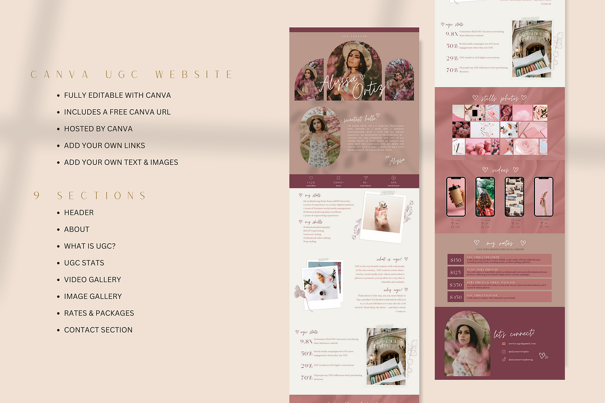Canva UGC Portfolio Website Template, a Landing Page Template by BLDGtheBoutique (Photo 3 of 5)