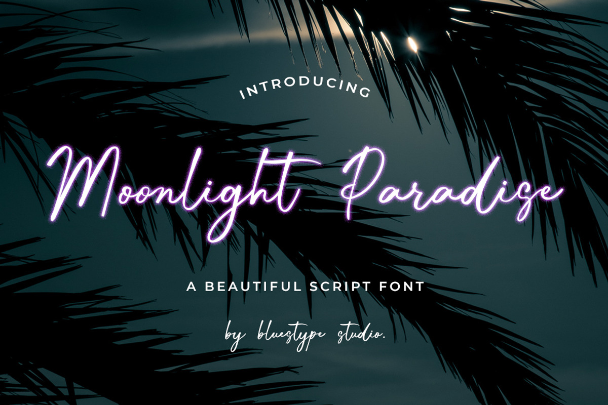 Moonlight Paradise - Script Font, a Script Font by Bluestype Studio (Photo 1 of 11)