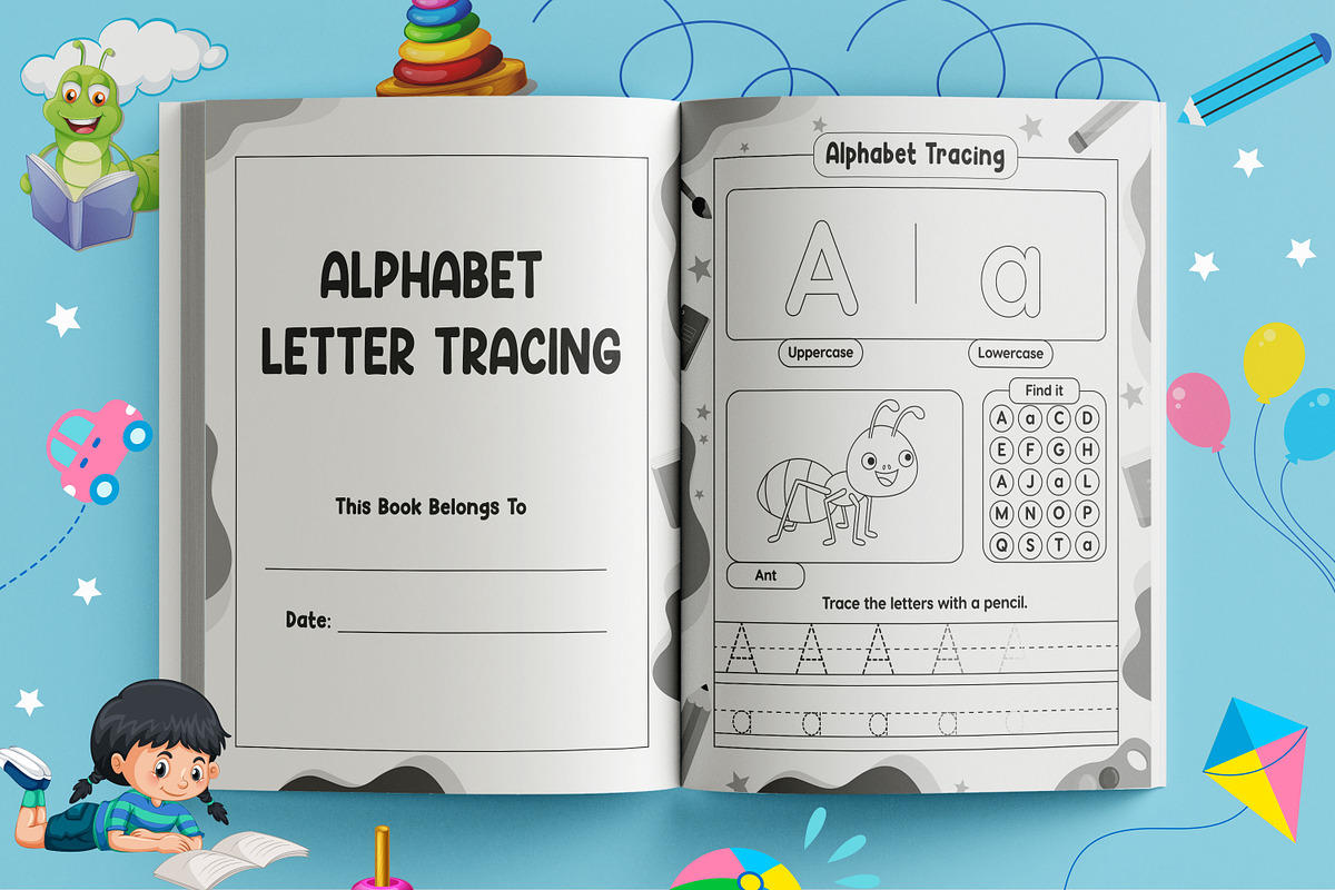 Alphabet Letter Tracing Book, a Templates & Theme by Book2bees (Photo 2 of 5)