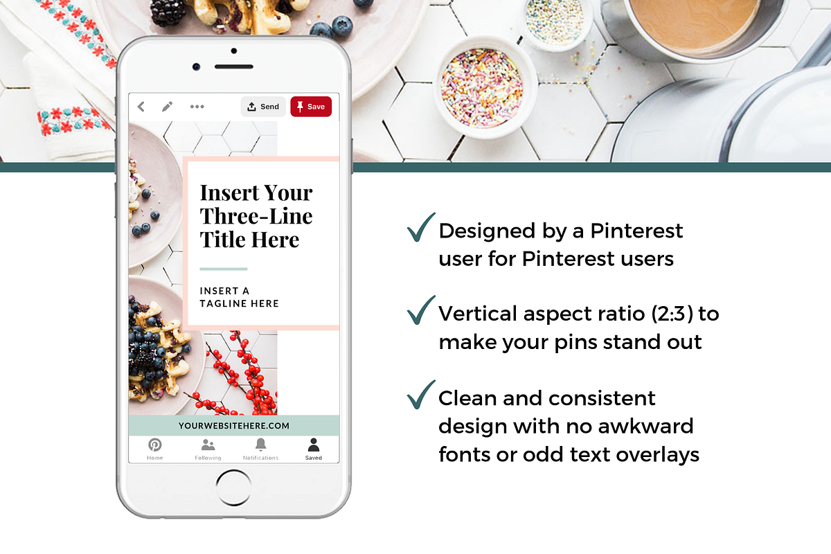 Pinterest Pin Template, a Social Media Template by ProductiveandFree (Photo 5 of 9)