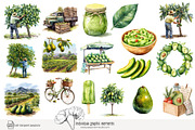 100 avocado clip art, a Food Illustration by Poppy Lane Studio (Thumbnail 3 of 12)