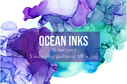 Blue Alcohol Ink Textures, a Texture Graphic by JSolomatina (Thumbnail 1 of 8)