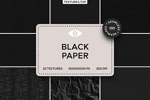 20 Seamless Black Paper Texture Pack