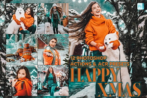 12 Happy Xmas Photoshop Actions