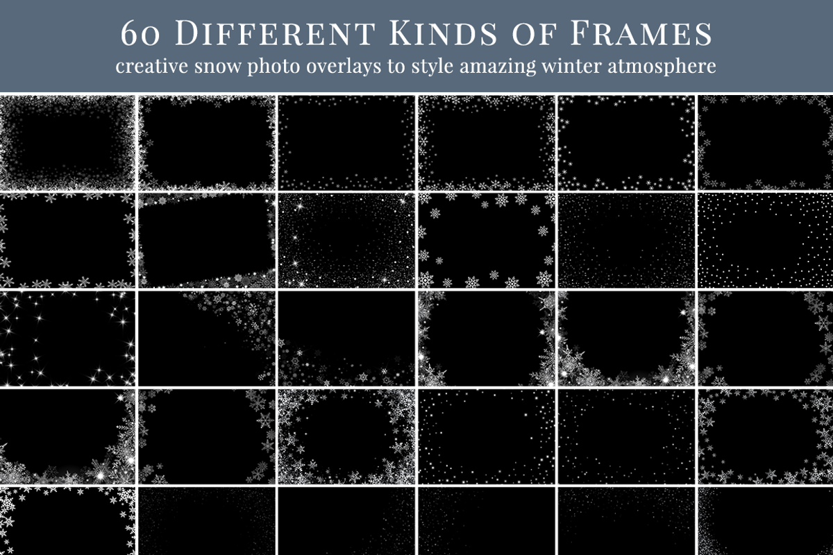 Snowflake Frames photo overlays, a Layer Style Add-On by BrownLeopard (Photo 2 of 6)