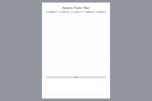 Symptom Tracker Self Care Planner