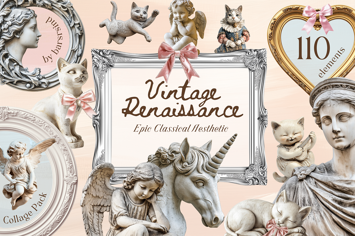 Vintage Renaissance Collage, an Object Graphic by barsrsind (Photo 1 of 9)